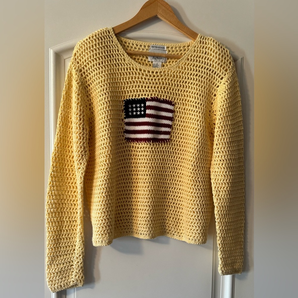 Vintage Christophe & Banks Hand Knitted American Flag Sweater